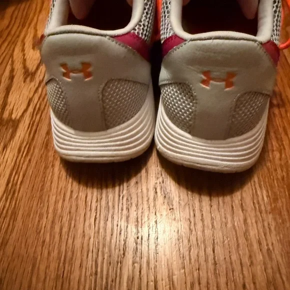 Under Armour Gray and Orange Athletic Shoes - Picture 3 of 4
